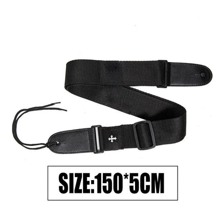 Black Guitar Strap Replacement Adjustable Nylon Belt Acoustic Electric Bass