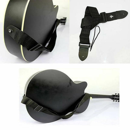 Black Guitar Strap Replacement Adjustable Nylon Belt Acoustic Electric Bass