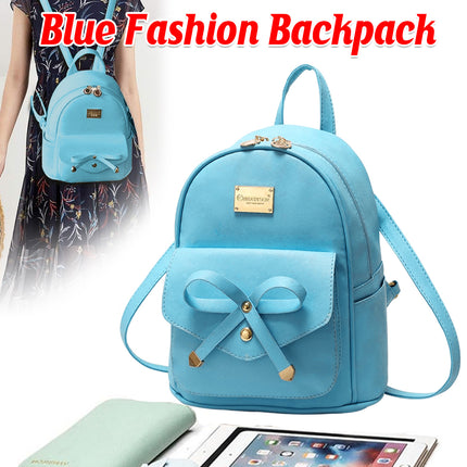 Blue Butterfly Shoulder Bag Student Schoolbag Backpack Travel Tote for Girls