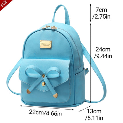 Blue Butterfly Shoulder Bag Student Schoolbag Backpack Travel Tote for Girls
