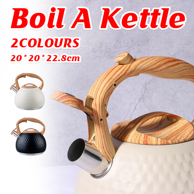3L Stainless Steel Whistling Kettle Hammer Pattern Induction Gas Teapot Use
