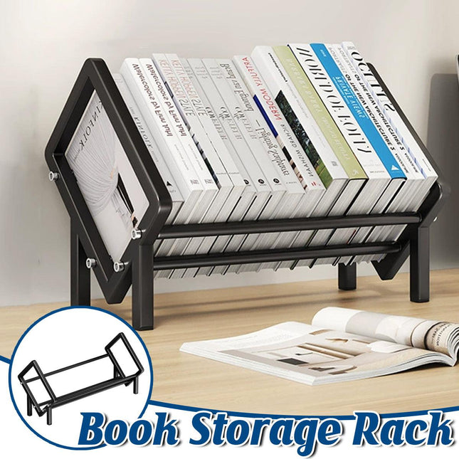 Simple Desktop Stainless Steel Bookcase Storage Organizer Shelf for Office