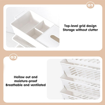 5 / 6 Tiers Rolling Bookshelf Mobile Bookcase With Wheel Sturdy Space Saving