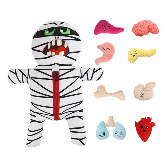 9 In 1 Food Hiding Pet Toy Mummy Plush Sound Creating Cat Dog Interactive Toys