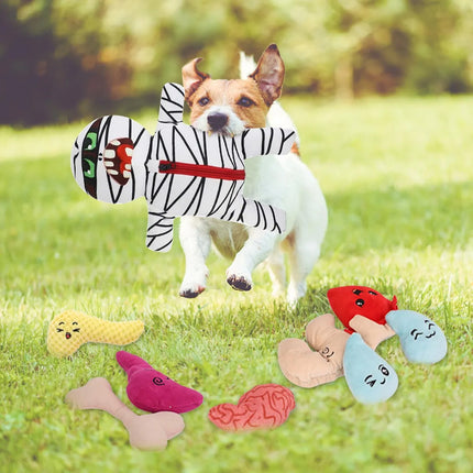 9 In 1 Food Hiding Pet Toy Mummy Plush Sound Creating Cat Dog Interactive Toys