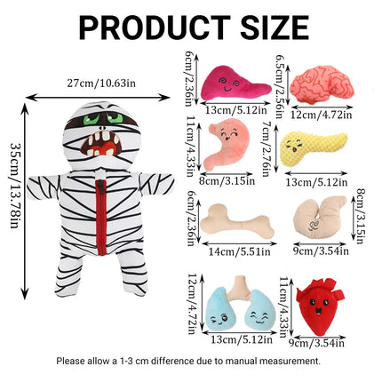 9 In 1 Food Hiding Pet Toy Mummy Plush Sound Creating Cat Dog Interactive Toys