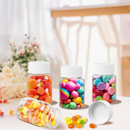 100Pcs Wide Mouth Clear Plastic Bottle with Lid 50/100ml Leakproof Storage Jars