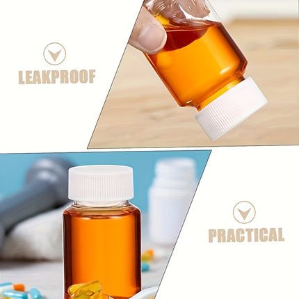 100Pcs Wide Mouth Clear Plastic Bottle with Lid 50/100ml Leakproof Storage Jars