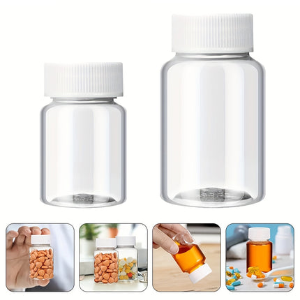 100Pcs Wide Mouth Clear Plastic Bottle with Lid 50/100ml Leakproof Storage Jars
