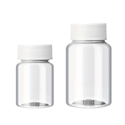 100Pcs Wide Mouth Clear Plastic Bottle with Lid 50/100ml Leakproof Storage Jars