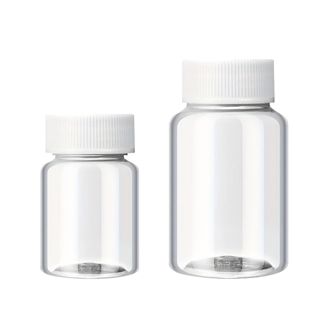 100Pcs Wide Mouth Clear Plastic Bottle with Lid 50/100ml Leakproof Storage Jars