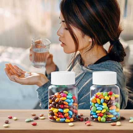 100Pcs Wide Mouth Clear Plastic Bottle with Lid 50/100ml Leakproof Storage Jars