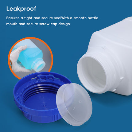 4PCS Chemical Wide Mouth Square Bottle With Lid Reagent Bottle 1L Lab Storage