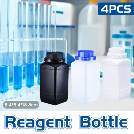4PCS Chemical Wide Mouth Square Bottle With Lid Reagent Bottle 1L Lab Storage