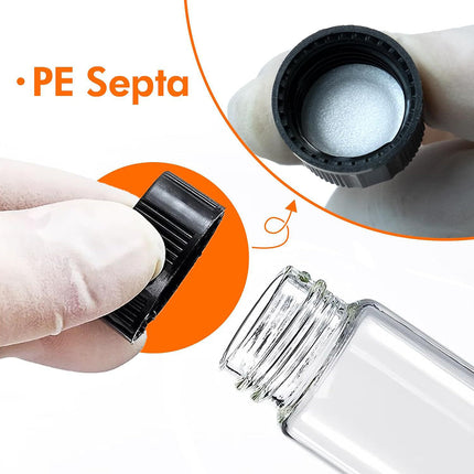 100PCS Transparent Glass Reagent Bottle Leak Proof Sealed With Lid For Lab Use