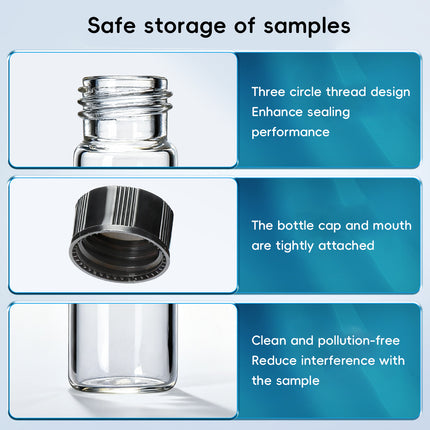 100PCS Transparent Glass Reagent Bottle Leak Proof Sealed With Lid For Lab Use