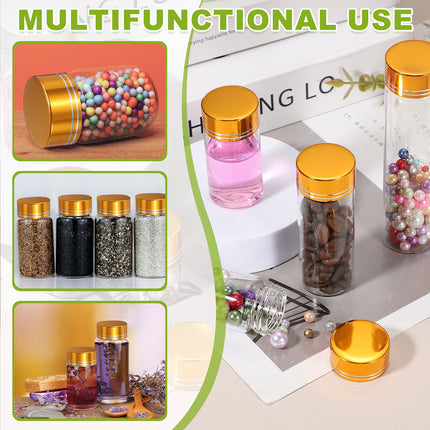 40Pcs Transparent Glass Bottle Airtight Seal Leakproof Small Items Storage Jars