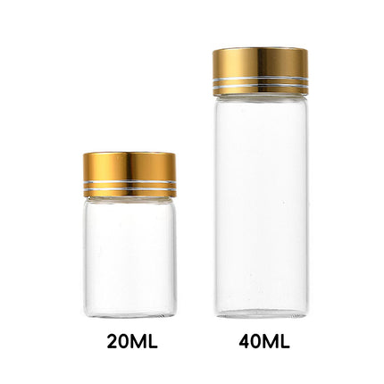 40Pcs Transparent Glass Bottle Airtight Seal Leakproof Small Items Storage Jars