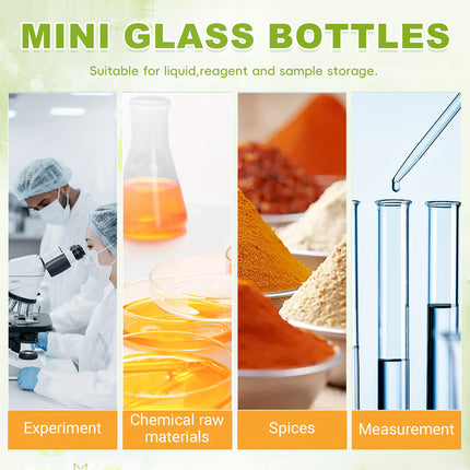 40Pcs Transparent Glass Bottle Airtight Seal Leakproof Small Items Storage Jars