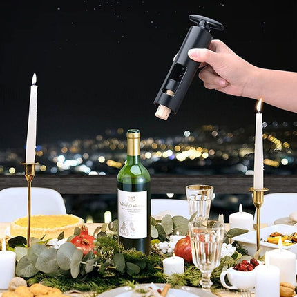 Wine Bottle Corkscrew Opener Manual Cylinder Window with Foil Cutter Set