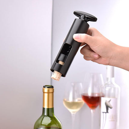 Wine Bottle Corkscrew Opener Manual Cylinder Window with Foil Cutter Set