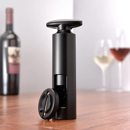 Wine Bottle Corkscrew Opener Manual Cylinder Window with Foil Cutter Set