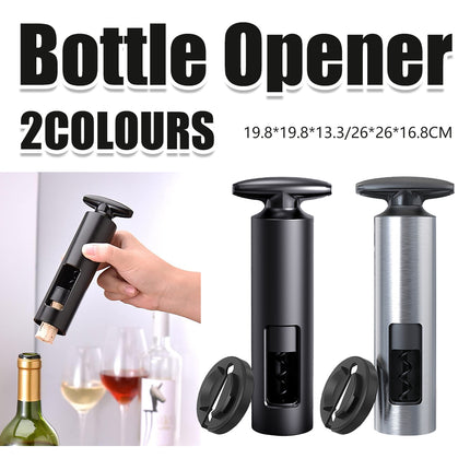 Wine Bottle Corkscrew Opener Manual Cylinder Window with Foil Cutter Set