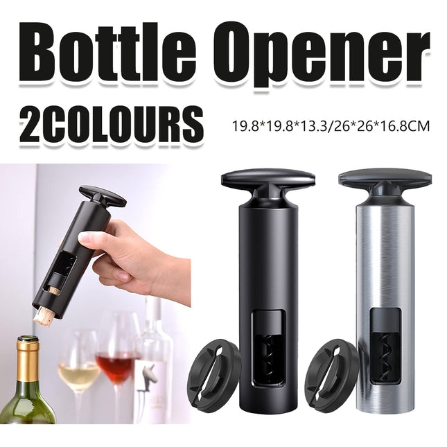 Wine Bottle Corkscrew Opener Manual Cylinder Window with Foil Cutter Set