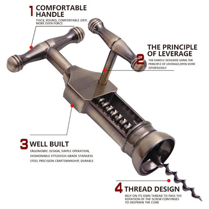 Multifunctional Manual Wine Bottle Opener Premium Grade Aluminum Alloy Durable