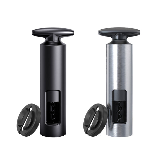 Wine Bottle Corkscrew Opener Manual Cylinder Window with Foil Cutter Set