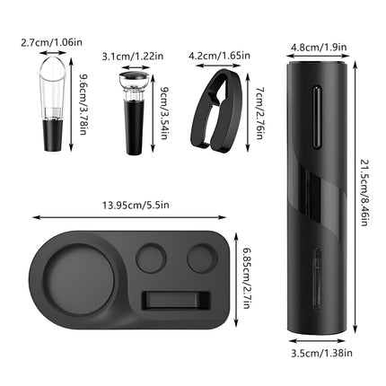 5PCS Electric Wine Bottle Opener Automatic Set With Rechargeable USB Corkscrew