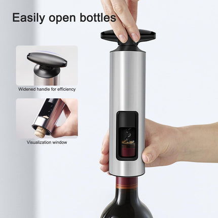 Wine Bottle Corkscrew Opener Manual Cylinder Window with Foil Cutter Set