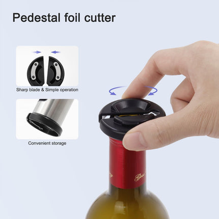 Wine Bottle Corkscrew Opener Manual Cylinder Window with Foil Cutter Set