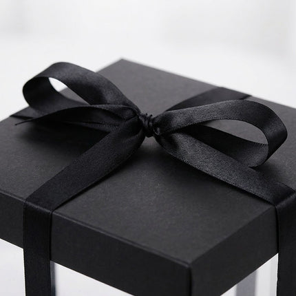 Clear PVC Bouquet Gift Boxes 5 Pack 17x17x28cm Black Ribbon