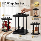 Clear PVC Bouquet Gift Boxes 5 Pack 17x17x28cm Black Ribbon