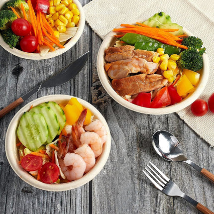 100Pcs Disposable Food Grade Paper Bowl Eco Friendly Waterproof Oil Proof Use