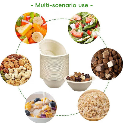 100Pcs Disposable Food Grade Paper Bowl Eco Friendly Waterproof Oil Proof Use