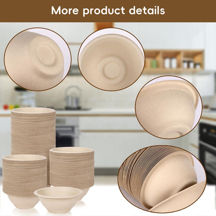 100Pcs Disposable Food Grade Paper Bowl Eco Friendly Waterproof Oil Proof Use