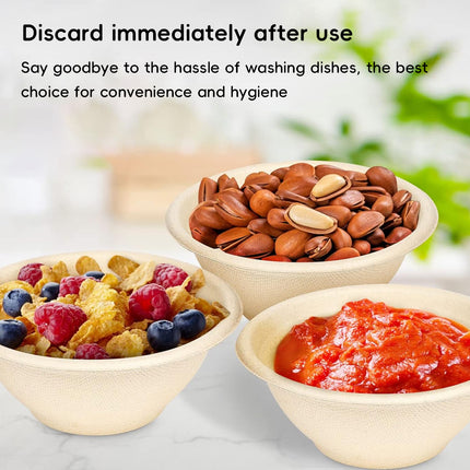 100Pcs Disposable Food Grade Paper Bowl Eco Friendly Waterproof Oil Proof Use