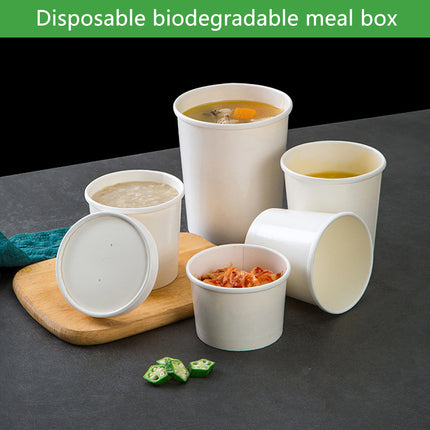 50PCS 235/350ml Kraft Paper Bowls Soup Noodle Bowls for Party Takeaway Food Use