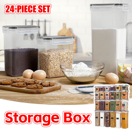 24PCS Transparent Kitchen Storage Container Food-Grade PP Plastic for Food Use