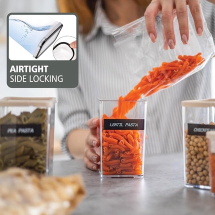 8 Or 16 Pcs Clear Food Storage Containers with Silicone Seal Lids