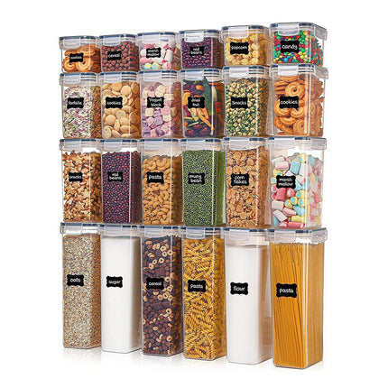 24PCS Transparent Kitchen Storage Container Food-Grade PP Plastic for Food Use