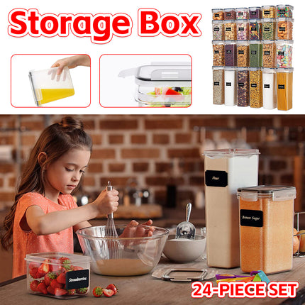 24PCS Transparent Kitchen Storage Container Food-Grade PP Plastic for Food Use
