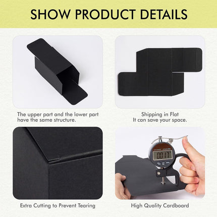 20PCS Black Cardboard Gift Box for Shipping Storage Gift Giving Durable Sturdy