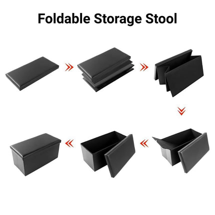 Storage Ottoman Stool Rectangular Folding Design Footrest Seat With Storage