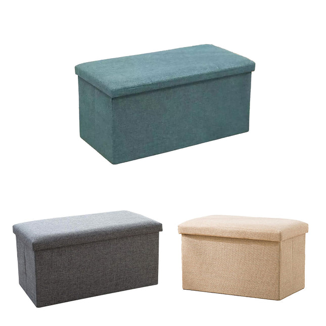 Storage Ottoman Stool Rectangular Folding Design Footrest Seat With Storage