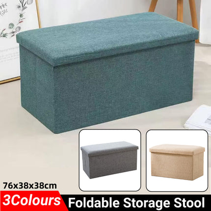 Storage Ottoman Stool Rectangular Folding Design Footrest Seat With Storage