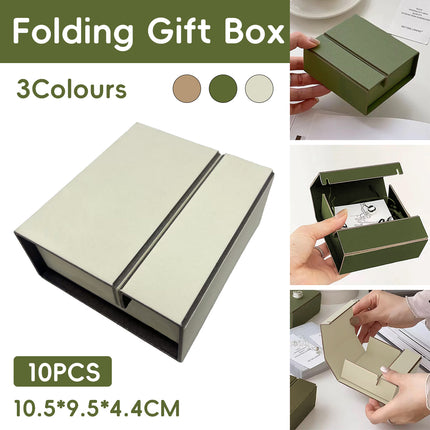 10PCS Folding Gift Boxes 3Colours for Birthday Wedding Party Durable Decorative