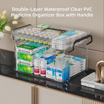Household Medicine Cabinet Transparent Storage Box First Aid Organizer with Lid